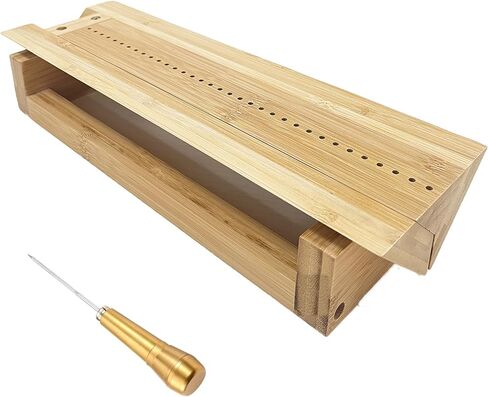 Bookbinding Punching Cradle with Aluminum Piercing Guide, with an Awl and Ruler, Signature Punching Tool Set for Bookbinding Kit, for Book DIY Crafts, Polished Smooth Surface, Easy to Use Guide in Saudi Arabia