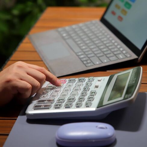 OFFIDIX الآلات الحاسبة الرئيسية الكبيرة آلة حاسبة سطح المكتب، آلة حاسبة إلكترونية مزدوجة الطاقة محمولة 12 رقمًا كبيرة بشاشة LCD كبيرة الحجم، آلة حاسبة مكتبية للمكتب اليومي والأساسي in Kuwait