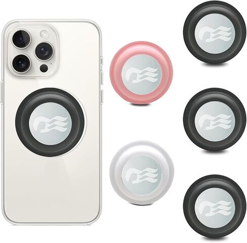 ملحقات هاتف Princess Medallion [عبوة من قطعتين] حامل لهاتف Ocean Medallion (iPhone وAndroid وجميع الأجهزة) (أسود-أسود) in Kuwait