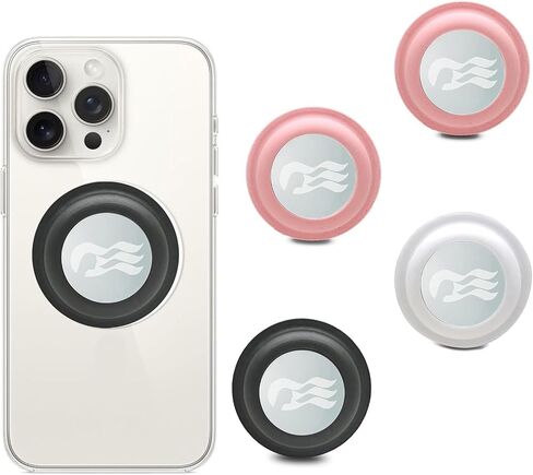 ملحقات هاتف Princess Medallion [عبوة من قطعتين] حامل لهاتف Ocean Medallion (iPhone وAndroid وجميع الأجهزة) (أسود-أسود) in Kuwait