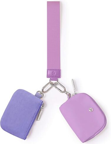 Dual Pouch Wristlet Wallets for Women, Mini Zip Around Wristlet Wallet, Double Pocket Wrist Wallet Portable Coin Purse Zipper, Gift for Women Mom Girl Friend Sister Her Wife Daughter Girlfriend in Kuwait