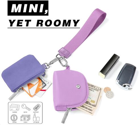 Dual Pouch Wristlet Wallets for Women, Mini Zip Around Wristlet Wallet, Double Pocket Wrist Wallet Portable Coin Purse Zipper, Gift for Women Mom Girl Friend Sister Her Wife Daughter Girlfriend in Kuwait