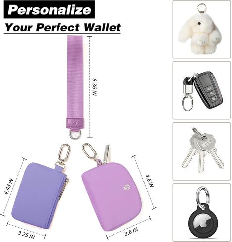 Dual Pouch Wristlet Wallets for Women, Mini Zip Around Wristlet Wallet, Double Pocket Wrist Wallet Portable Coin Purse Zipper, Gift for Women Mom Girl Friend Sister Her Wife Daughter Girlfriend in Kuwait