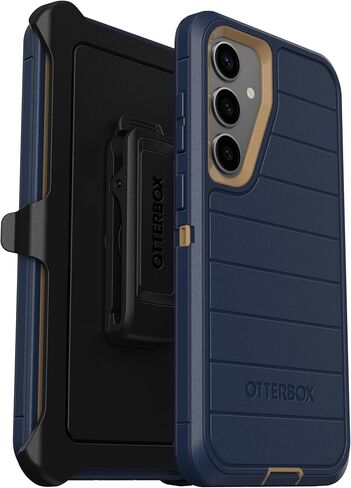 OtterBox Samsung Galaxy S24+ (فقط) - حافظة سلسلة Defender - جينز أزرق فاتح (أزرق) - بدون شاشة - متين ومتين - مع حماية للمنافذ - يتضمن مشبك الحافظة - حماية دفاعية ميكروبية in Saudi Arabia