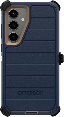 OtterBox Samsung Galaxy S24+ (فقط) - حافظة سلسلة Defender - جينز أزرق فاتح (أزرق) - بدون شاشة - متين ومتين - مع حماية للمنافذ - يتضمن مشبك الحافظة - حماية دفاعية ميكروبية in Saudi Arabia