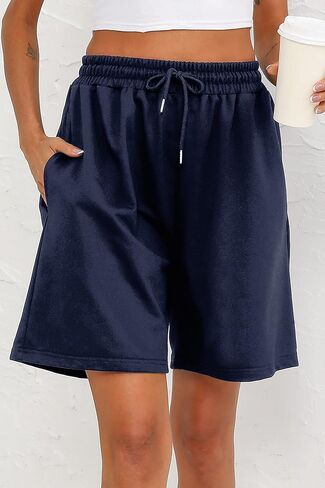 Women's Bermuda Shorts Jersey Shorts with Pockets Casual Basic Jersy Shorts Gym Shorts with Pockets in Kuwait
