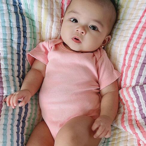 HonestBaby Multipack ملابس داخلية قصيرة الأكمام قطعة واحدة 100% قطن عضوي للأطفال الرضع الأولاد والبنات للجنسين، 3 عبوات من اللون المريمية، 6-9 أشهر in Saudi Arabia