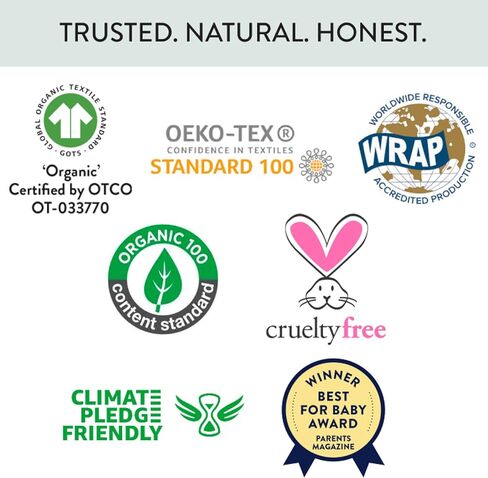 HonestBaby Multipack ملابس داخلية قصيرة الأكمام قطعة واحدة 100% قطن عضوي للأطفال الرضع الأولاد والبنات للجنسين، 3 عبوات من اللون المريمية، 6-9 أشهر in Saudi Arabia