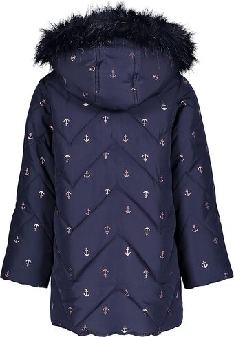 Nautica Girls' Heavyweight Hooded Winter Puffer Coat with Full Length Zipper, Peacoat Sparkle, 16 in Saudi Arabia