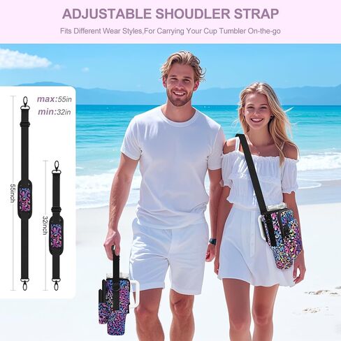 Watter Bottle Carrier Bag with Detachable Pocket Compatible with Stanley& Simple Morden 40oz Tumbler with Handle,Water Cup Holder with Adjustable Shoulder Strap& Carabiner for Stanley Cup Accessories in Saudi Arabia