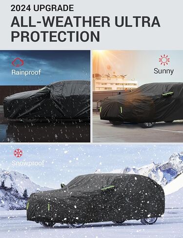 Proadsy 2024 Upgrade Car Cover for Honda Accord 2019-2024, Waterproof All Weather for Automobiles, Windproof Snowproof Rain Hail Sun UV Protection Full Outdoor Indoor Exterior Car Covers, Black in Saudi Arabia