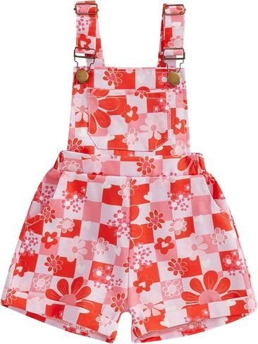 Toddler Baby Girl Romper Floral Print Clothes Outfits Sleeveless with Pocket Girls Summer One Piece Jumpsuits in Kuwait