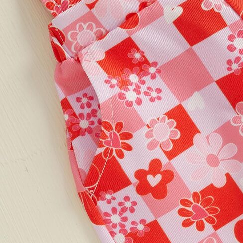 Toddler Baby Girl Romper Floral Print Clothes Outfits Sleeveless with Pocket Girls Summer One Piece Jumpsuits in Kuwait