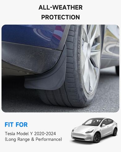 DORENA 2024 Tesla Model 3 Highland Mud Flaps Splash Guards All Weather Protection No Drilling Upgrade TPE Material to Protect The Vehicle Body(Set of 4) in Saudi Arabia