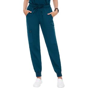 سراويل Fitglam النسائية الطبية للتنظيف الطبي للركض للنساء بحزام خصر مطاطي مع رباط مقاس نحيف 6 جيوب in Kuwait