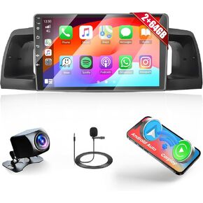 Hikity 4+64G Car Radio Stereo for Toyota Corolla EX 2007-2012 Radio with 9 Inch Touch Screen, Carplay/Android Auto GPS Navigation/Mirror Link/Hi-Fi/Bluetooth+AHD Backup Camera