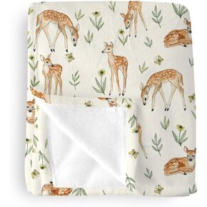Baby Boy Girl Blankets Woodland Animal Bear Fox Deer, Fall Forest Owl Mushroom Bunny Soft Lightweight Nursery Receiving Swaddle, Flannel Newborn Infant Toddler Crib Bedding Kids Gift 30 x 40