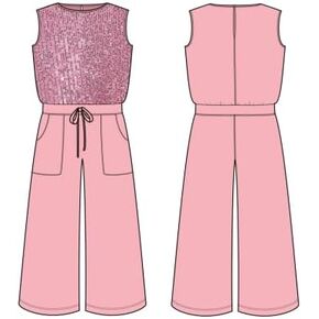 Girl's Jumpsuits Summer Sleeveless Overalls Round Neck One Piece Sets For Kids Fashion Long Pants Rompers