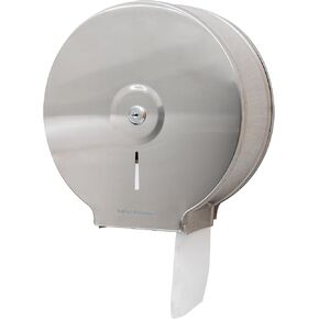 Mind Reader Paper Towel Dispenser and Trash Can, Wall-Mounted, Bathroom, Stainless Steel, 13.5" L x 29.5" H x 5.75" D, Silver