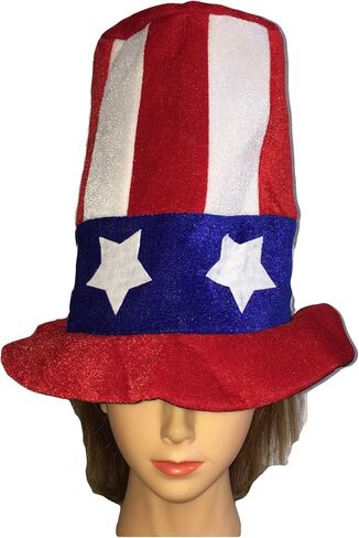 Forum Novelties Men's Uncle Sam Velvet Novelty Adult Top Hat, Multi, One Size in Saudi Arabia