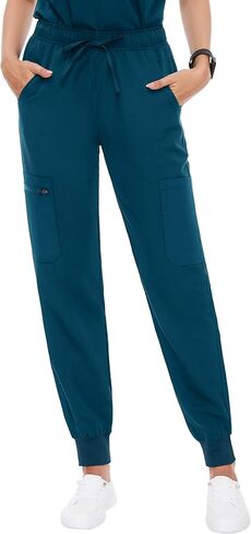 سراويل Fitglam النسائية الطبية للتنظيف الطبي للركض للنساء بحزام خصر مطاطي مع رباط مقاس نحيف 6 جيوب in Kuwait