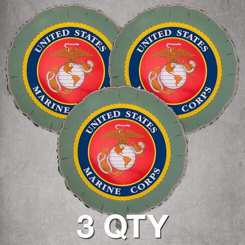 U.S. Marines Party Decorations! Bundle includes a Semper Fi Banner, 6 Latex Balloons and 6 Round Foil Balloons! Officially Licensed. by Havercamp in Kuwait