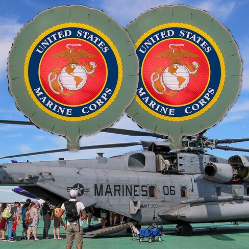 U.S. Marines Party Decorations! Bundle includes a Semper Fi Banner, 6 Latex Balloons and 6 Round Foil Balloons! Officially Licensed. by Havercamp in Kuwait