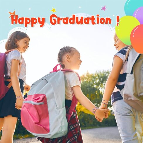 Trnayi 24 Set Graduation Beaded Bracelets Bulk Kindergarten Graduation Bracelet with Wish Cards 4 x 5 Inch Organza Bags Colorful Adjustable Grad Bracelets Bulk for Boys Girls Toddler in Saudi Arabia