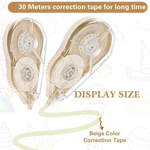 Zonon 2 Pieces Beige Correction Tape Cream Color Beige Corrective Tape Eraser 100 Feet Long for School Office Supplies Crafting, Note Taking, Journal in Saudi Arabia