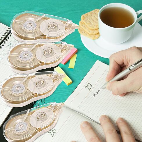 Zonon 2 Pieces Beige Correction Tape Cream Color Beige Corrective Tape Eraser 100 Feet Long for School Office Supplies Crafting, Note Taking, Journal in Saudi Arabia
