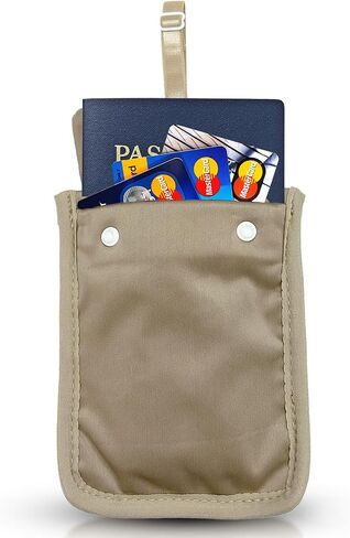 RFID Undercover Bra Wallet - Hidden Travel Pouch with Adjustable Elastic Strap for Credit Cards, Money, and Valuables - Secret Stash Pocket for All Bra Sizes (Beige) in Saudi Arabia