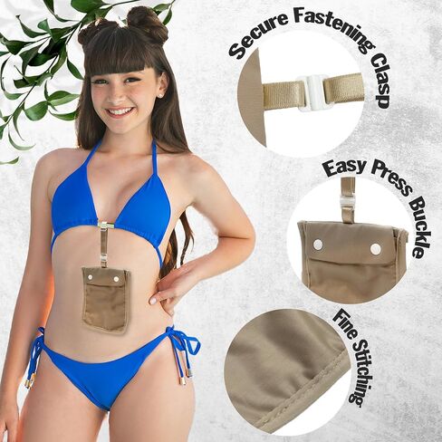 RFID Undercover Bra Wallet - Hidden Travel Pouch with Adjustable Elastic Strap for Credit Cards, Money, and Valuables - Secret Stash Pocket for All Bra Sizes (Beige) in Saudi Arabia