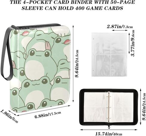 SDMKA Cute Unicorns Pink Card Binder 4-Pocket, 400 Pockets Trading Cards Holder Games Card Albums Storage Organizer Case for Football, Baseball Cards in Saudi Arabia