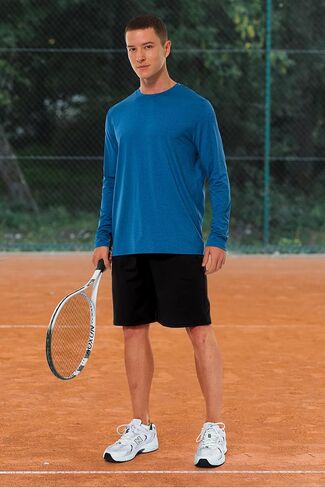 تي شيرت بأكمام طويلة من URATOT للرجال تي شيرت مقاوم للرطوبة سريع الجفاف وأكمام طويلة للحماية من الشمس تي شيرت للجري in Kuwait