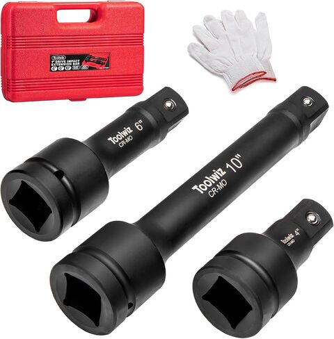 Toolwiz 3/4" Drive Impact Extension Bar 4", 6", 10" (3 Piece) Cr-Mo Steel, Expand the Range of Impact Drivers, Organized in PVC Box - Black 3/4 Drive Impact Socket Set 3/4 drive socket set in Saudi Arabia