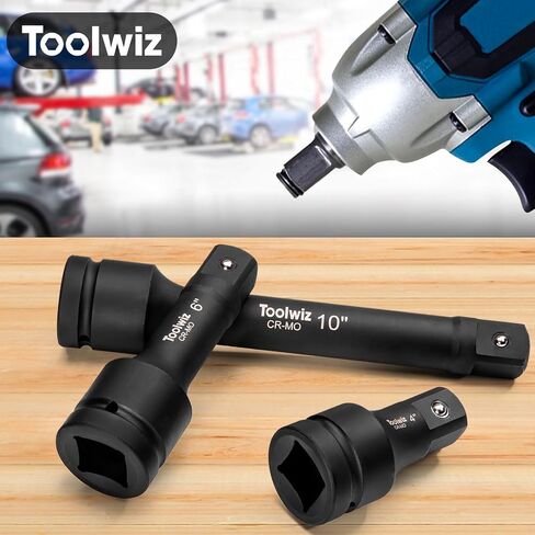 Toolwiz 3/4" Drive Impact Extension Bar 4", 6", 10" (3 Piece) Cr-Mo Steel, Expand the Range of Impact Drivers, Organized in PVC Box - Black 3/4 Drive Impact Socket Set 3/4 drive socket set in Saudi Arabia