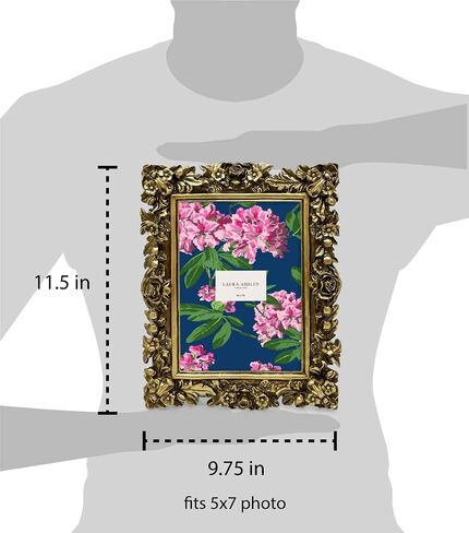 Laura Ashley 4x6 Pink Floral Textured Hand-Crafted Resin Picture Frame with Easel, for Tabletop & Wall Display, Decorative Floral Design Home Décor, Photo Gallery, Art & More (4x6, Pink) in Saudi Arabia