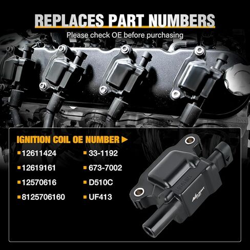 Nilight Ignition Coil UF592 C1638 Automotive Replacement Ignition Coils Fit for BMW 325i 325Ci 328i 330Ci 335i 525i 528i 530i 535i 545i 745Li X3 X5 M5 M6 Z4-2.5 3.0 4.4 4.8L Engine 0221504470-6 Pack in Saudi Arabia