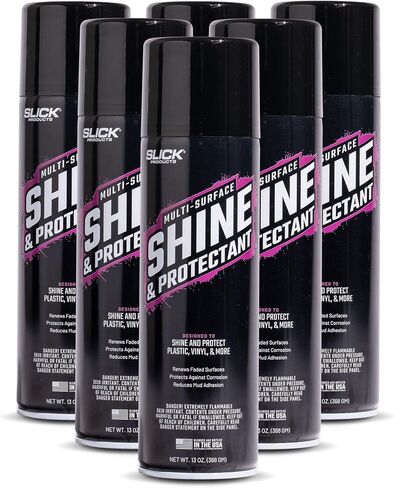 Slick Products Shine & Protectant Spray 17.35 FL OZ. - High Gloss Clear Coating Renew Vinyl, Plastic, Rubber, Trim, Tire, Car, Truck, Motorcycle, Dirt Bike (2-Pack) in Saudi Arabia