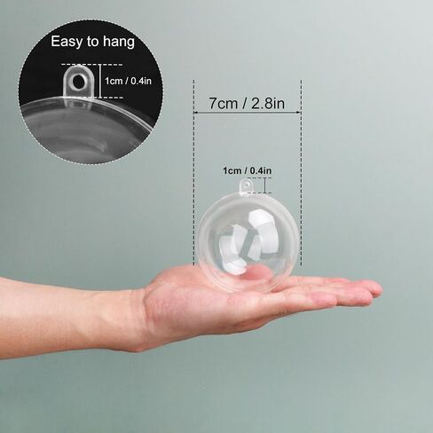 40 Pcs 4 Inch Clear Acrylic Fillable Balls, Christmas DIY Fillable Ornaments Balls, Acrylic Ornaments Ball for Christmas, Holidays, Weddings, Parties, and Home Decor in Saudi Arabia