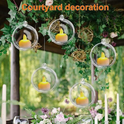 40 Pcs 4 Inch Clear Acrylic Fillable Balls, Christmas DIY Fillable Ornaments Balls, Acrylic Ornaments Ball for Christmas, Holidays, Weddings, Parties, and Home Decor in Saudi Arabia