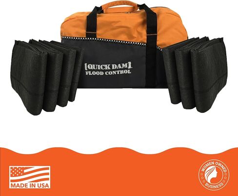 Quick Dam QDDUFF17-4 Barriers 17ft Flood Barrier Duffel Kit, 17-ft 4 Pack, Black, 4 Piece in Kuwait