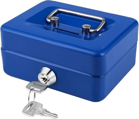 Cash Box with Slot for Kids Small Cash Box with Money Tray and Key Lock Mini Metal Lock Box for Money Safe 4.9" x 3.7" x 2.4" Orange in Saudi Arabia