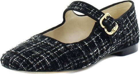 Sam Edelman Women's Michaela Stud Mary Jane Flat, Black Leather, 6.5 in Saudi Arabia