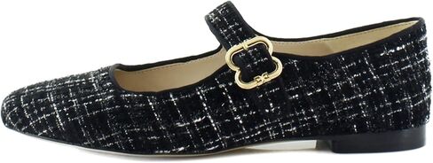Sam Edelman Women's Michaela Stud Mary Jane Flat, Black Leather, 6.5 in Saudi Arabia