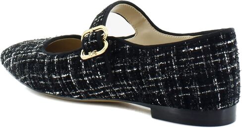 Sam Edelman Women's Michaela Stud Mary Jane Flat, Black Leather, 6.5 in Saudi Arabia