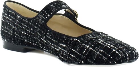 Sam Edelman Women's Michaela Stud Mary Jane Flat, Black Leather, 6.5 in Saudi Arabia