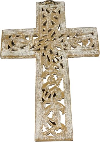S.B.ARTS Wall Cross Handmade Wooden Design French Plaque Hanging Wall Crucifix with Floral Carving Hanging Cross for Wall Decor, Church Hanging Ornament, Living Room Home Decor (Black) in Kuwait