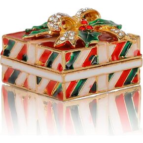 SEVENBEES Pink Bow-Knot Trinket Box Hinged Bow-Knot Jewelry Boxes Bejeweled Gift Box for Girls or Women