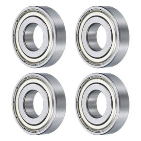 uxcell 4 Pcs 16005-2Z Deep Groove Ball Bearing, 25mm x 47mm x 8mm High Carbon Chrome Steel Z0 Double Rubber Sealed Bearing (ABEC1)